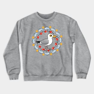 Cute Herring Gull Circle of Love Crewneck Sweatshirt